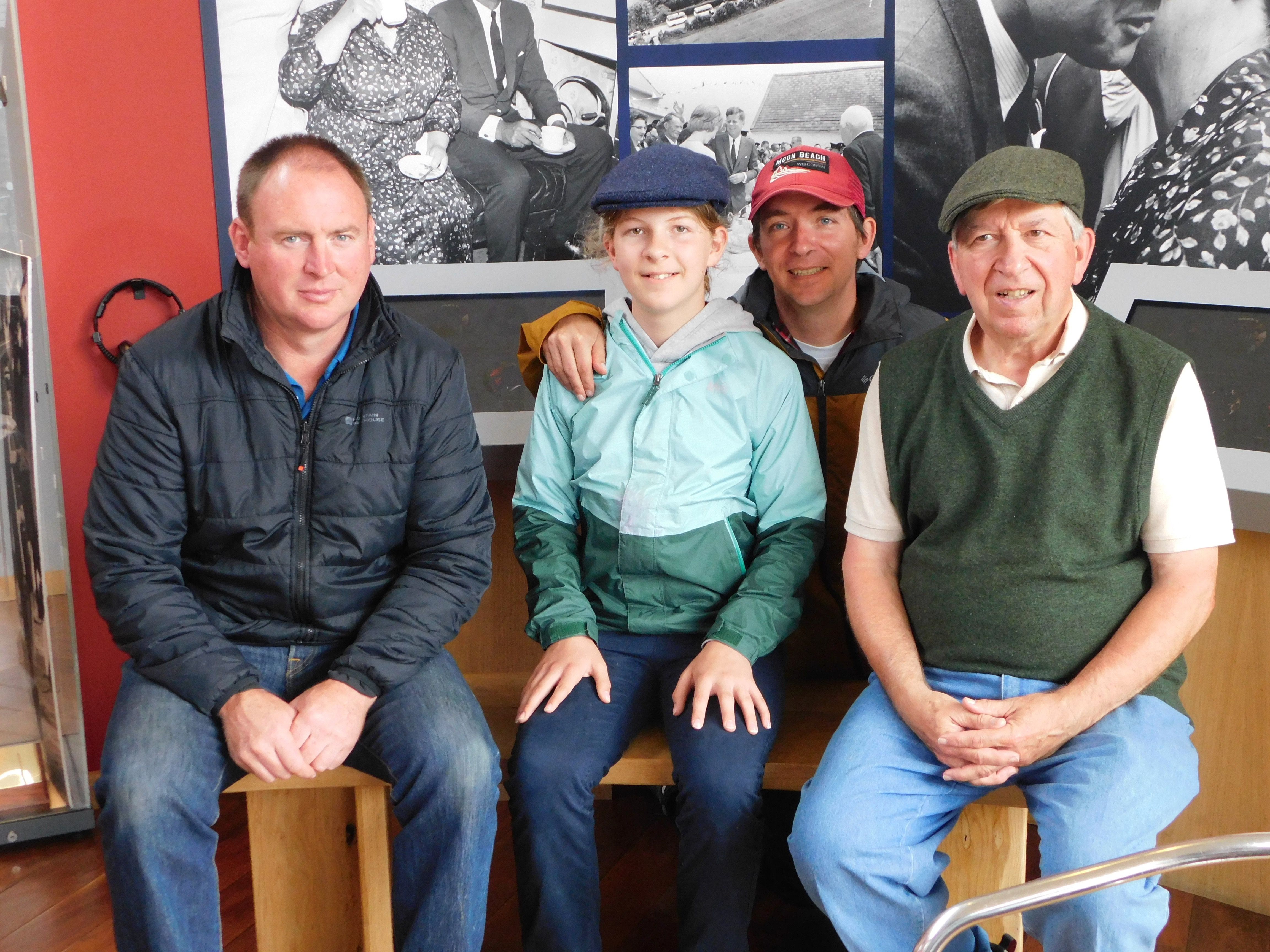Four descendants of the Kennedys from Dunganstown, Co. Wexford. Patrick Grennan (left) oversees the Kennedy Homestead and is a long lost cousin of Ben, Brian and Mike. Four descendants of the Kennedys from Dunganstown, Co. Wexford. Patrick Grennan (left) oversees the Kennedy Homestead and is a long lost cousin of Ben, Brian and Mike.