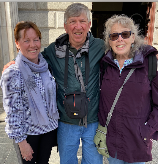 Eilish Feeley, genealogist friend and colleague, joined Kate and Mike to enjoy a "cuppa" in Dublin and catch up on the past three years.  Eilish's genealogy business in Irish Clann Connections.