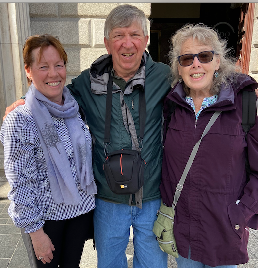Eilish Feeley, genealogist friend and colleague, joined Kate and Mike to enjoy a "cuppa" in Dublin and catch up on the past three years. Eilish's genealogy business in Irish Clann Connections. Eilish Feeley, genealogist friend and colleague, joined Kate and Mike to enjoy a "cuppa" in Dublin and catch up on the past three years. Eilish's genealogy business in Irish Clann Connections.