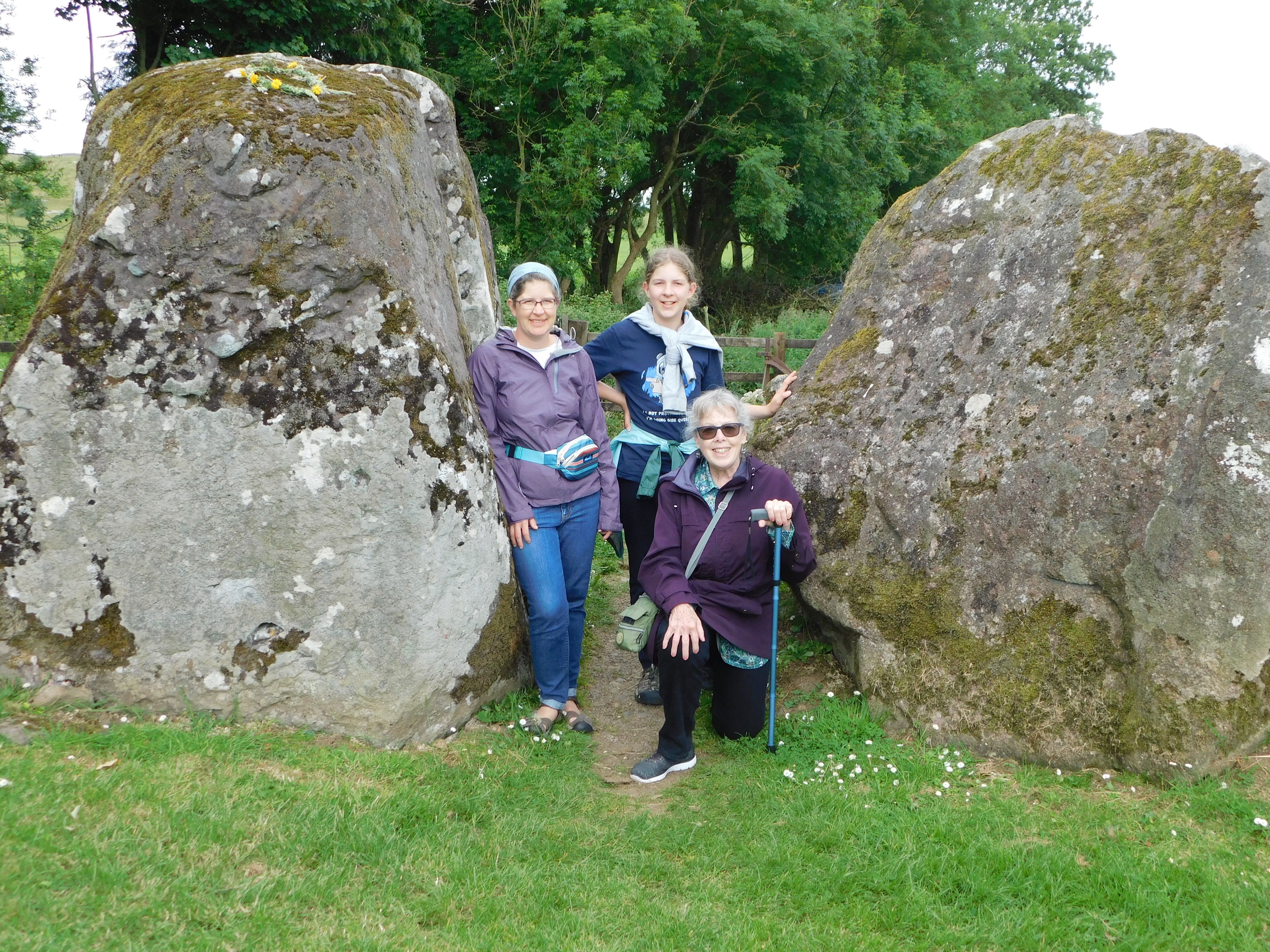 Rachael, Ben and Kate at the Grange Stone Circle which has 113 standing stones and was built circa 2,200 B.C. near Lough Gur, Co. Limerick.