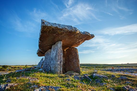Poulnabrone Dolmen, in the Burren, County Clare. Poulnabrone Dolmen, in the Burren, County Clare.