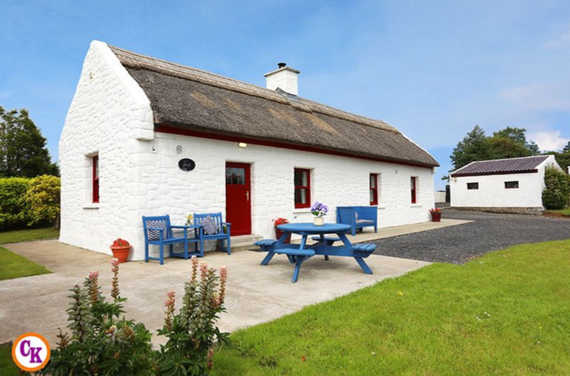 A perfect Irish thatched cottage in the townland of Knockanillaun, outside Ballina, County Mayo. A perfect Irish thatched cottage in the townland of Knockanillaun, outside Ballina, County Mayo.