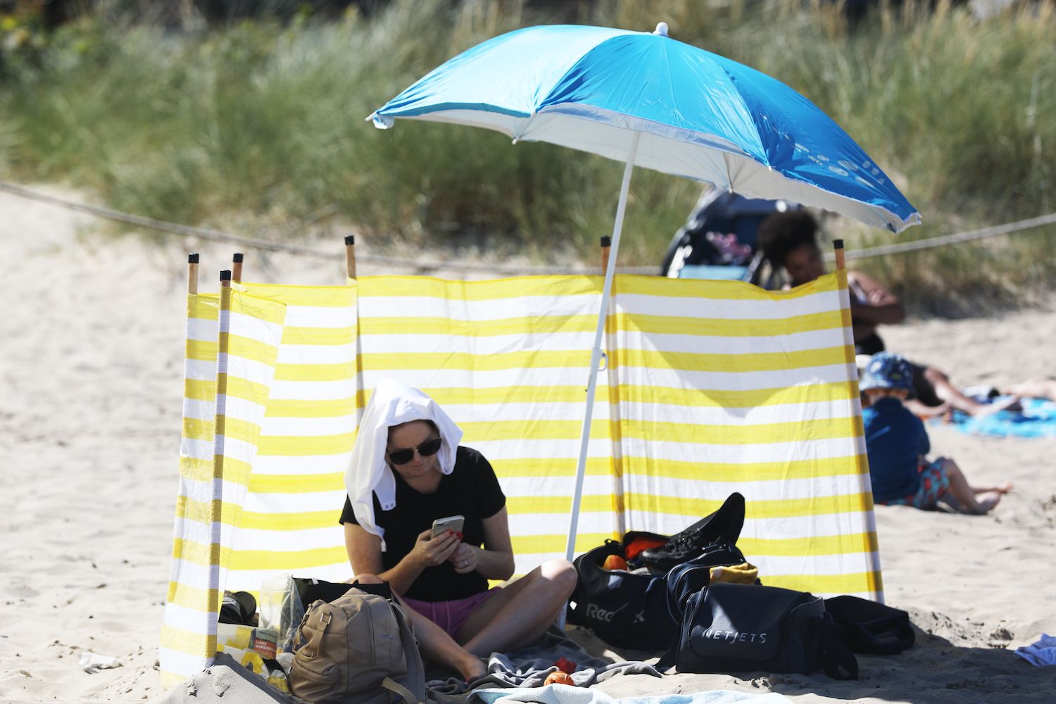 Feeling the heat on Burrough Beach, Dublin. Feeling the heat on Burrough Beach, Dublin.