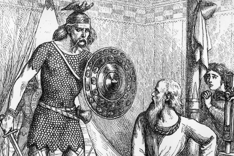 1014, Brian Boru (926 - 1014), King of Ireland, is surprised by the Viking attacker about to murder him. (Getty Images) 1014, Brian Boru (926 - 1014), King of Ireland, is surprised by the Viking attacker about to murder him. (Getty Images)
