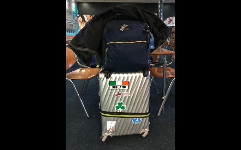 Luggage at Kerry Airport – Bags packed and ready for air travel on January 2, 2019, travel from Kerry to Dublin. (Photo by Jannet L. Walsh.)