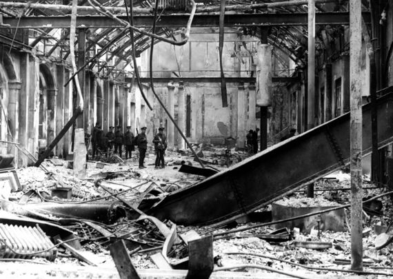 Soldiers inside the GPO during the Easter Rising.