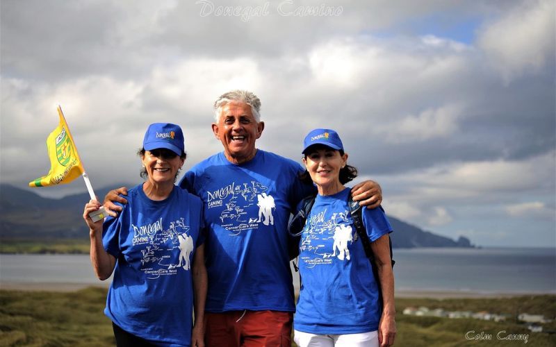 Deirdre McGlone, Noel Cunningham, and Peggy Stringer during the 2022 Donegal Camino. Colm Canny