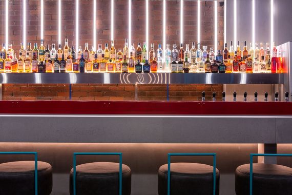 The bar at Tapped. The bar at Tapped.
