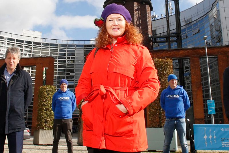 October 8, 2022: Karen Ward with fellow business owners at the launch of revamped outdoor plaza at Smithfield Square, Dublin 7. (RollingNews.ie) October 8, 2022: Karen Ward with fellow business owners at the launch of revamped outdoor plaza at Smithfield Square, Dublin 7. (RollingNews.ie)