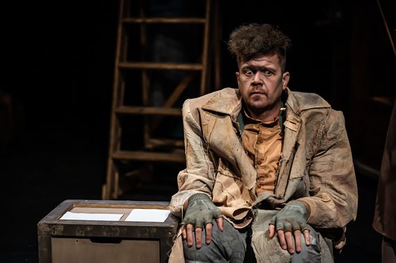 Rhodri Lewis as the 'monster' in Frankensteins Monster Is Drunk. Rhodri Lewis as the 'monster' in Frankensteins Monster Is Drunk.