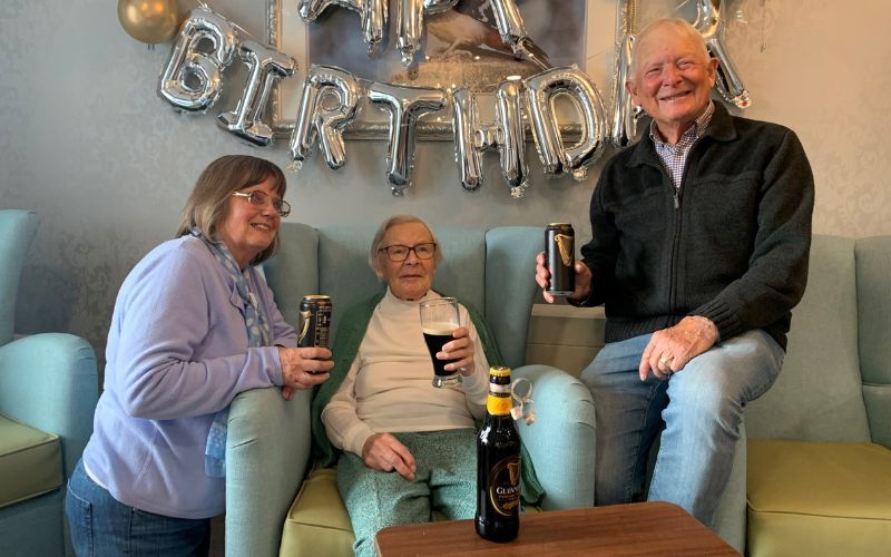 Kathleen Hemmings celebrates her 104th birthday in style - with Guinness! (Care UK) Kathleen Hemmings celebrates her 104th birthday in style - with Guinness! (Care UK)