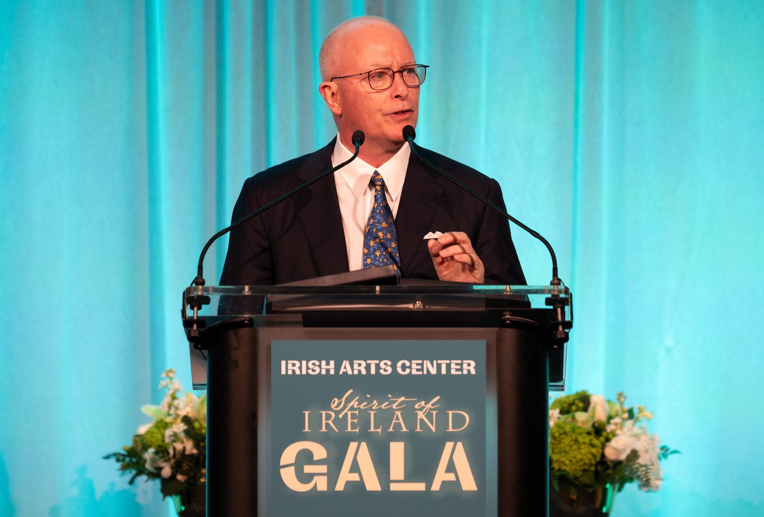 Robert J. McCann speaking at the Irish Arts Center Gala.