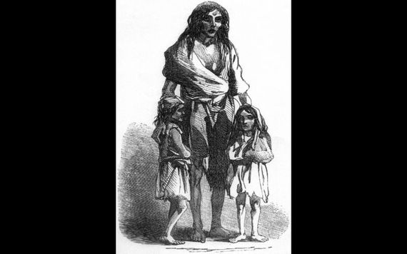 This illustration of Bridget O'Donnel appeared in The Illustrated London News on December 22, 1849.