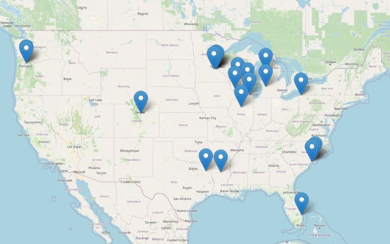 US Men's Sheds locations.