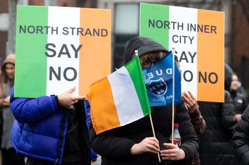 February 2, 2023: An anti-refugee protest in Dublin. (RollingNews.ie) February 2, 2023: An anti-refugee protest in Dublin. (RollingNews.ie)