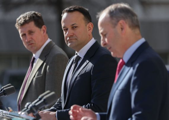 Eamon Ryan, Leo Varadkar and Micheál Martin. Eamon Ryan, Leo Varadkar and Micheál Martin.