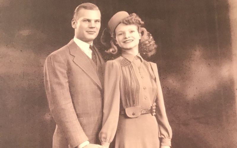 A wedding picture of Annie 'Nancy' Carroll and Raymond Lichentenberg. (Courtesy Nancy Power) A wedding picture of Annie 'Nancy' Carroll and Raymond Lichentenberg. (Courtesy Nancy Power)