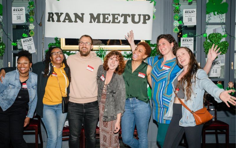 Organizer Ryan Rose, center, with other Ryans at the Ryan Meetup at Ryan Maguire's. Organizer Ryan Rose, center, with other Ryans at the Ryan Meetup at Ryan Maguire's.