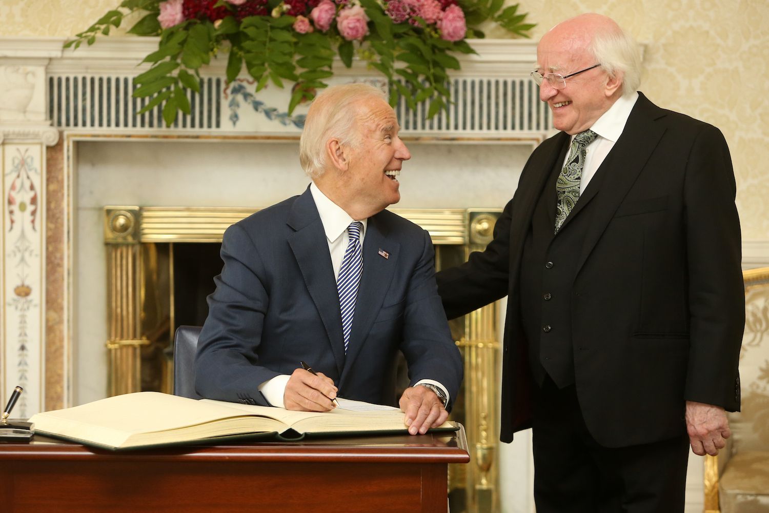 The then VP Joe Biden meeting with Ireland's President Michael D. Higgins in 2016. The then VP Joe Biden meeting with Ireland's President Michael D. Higgins in 2016.
