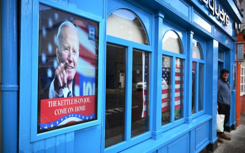 April 14, 2023: Ballina, Co Mayo gets ready to welcome US President Joe Biden.(Getty Images) April 14, 2023: Ballina, Co Mayo gets ready to welcome US President Joe Biden.(Getty Images)