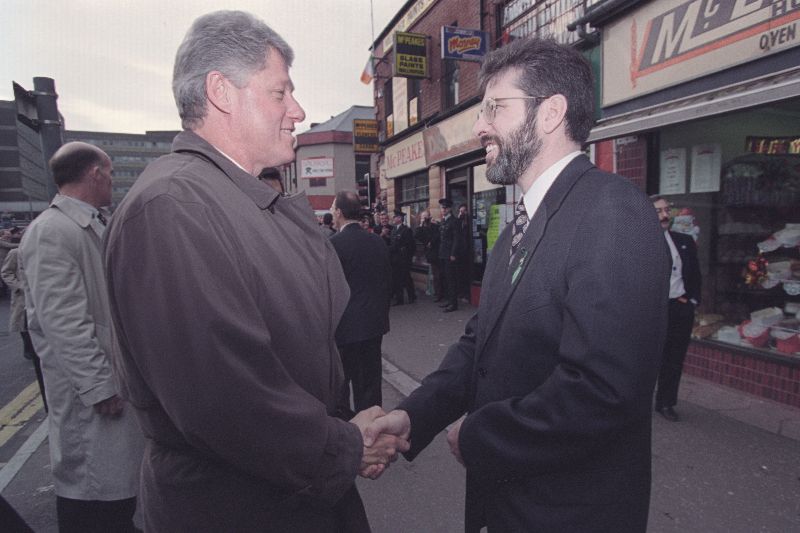 Bill Clinton meets Gerry Adams his visit to Northern Ireland in 1995. Public Domain