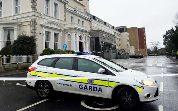 February 5, 2016: Gardai outside the Regency Hotel, Swords Road, Dublin 9 where a shooting incident occurred. (RollingNews.ie)