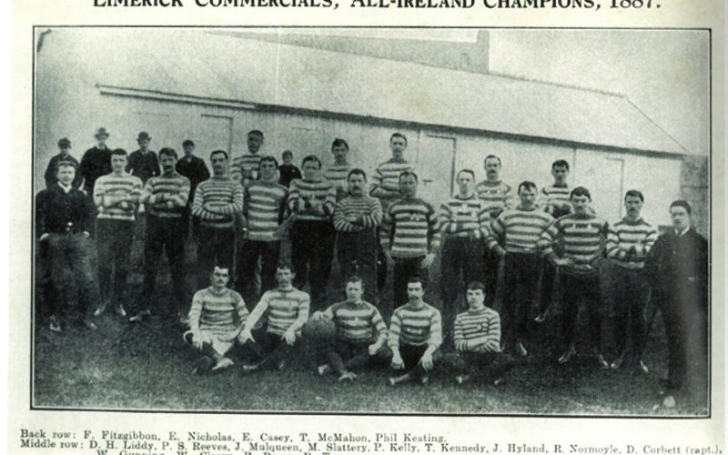 Limerick Commercials team photographed in 1910. Fonsie Mealy