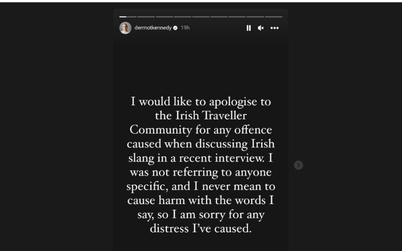 Dermot Kennedy apologized in an Instagram story on June 20. Dermot Kennedy apologized in an Instagram story on June 20.