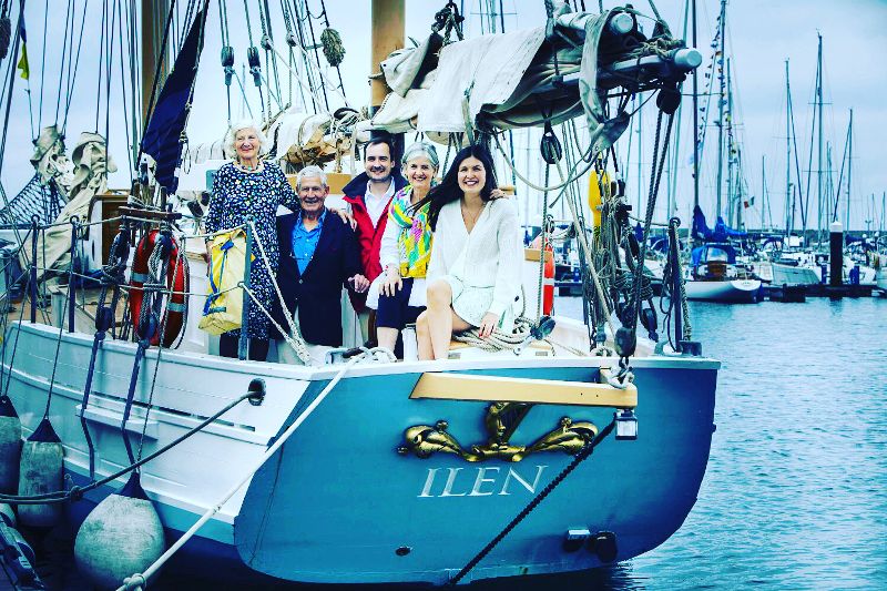 Grandnieces and grandnephew of legendary Irish sailor Conor O'Brien with their children on board the AK Ilen as they prepare to depart Dun Laoghaire harbour for Funchal,Madeira as part of the international Saoirse Rally. (Courtesy Eugene Lagan) Grandnieces and grandnephew of legendary Irish sailor Conor O'Brien with their children on board the AK Ilen as they prepare to depart Dun Laoghaire harbour for Funchal,Madeira as part of the international Saoirse Rally. (Courtesy Eugene Lagan)
