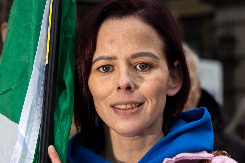January 28, 2023: Senator Eileen Flynn joins people gathering as part of a grouping under the banner Dublin Communities Against Racism , outside Leinster House today to demonstrate against the protests against refugees and to support refugees coming to Ireland. (RollingNews.ie) January 28, 2023: Senator Eileen Flynn joins people gathering as part of a grouping under the banner Dublin Communities Against Racism , outside Leinster House today to demonstrate against the protests against refugees and to support refugees coming to Ireland. (RollingNews.ie)
