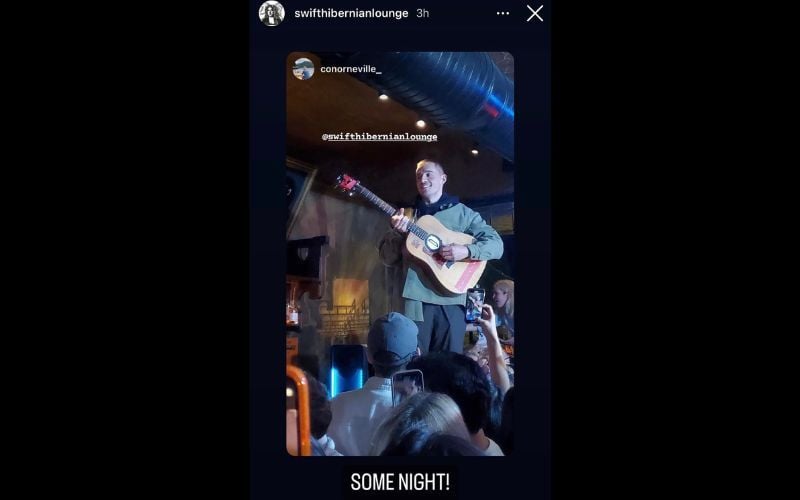 Swift Hibernian Lounge had "some night!" with Dermot Kennedy's pop-up performance. (Swift Hibernian Lounge, Instagram) Swift Hibernian Lounge had "some night!" with Dermot Kennedy's pop-up performance. (Swift Hibernian Lounge, Instagram)