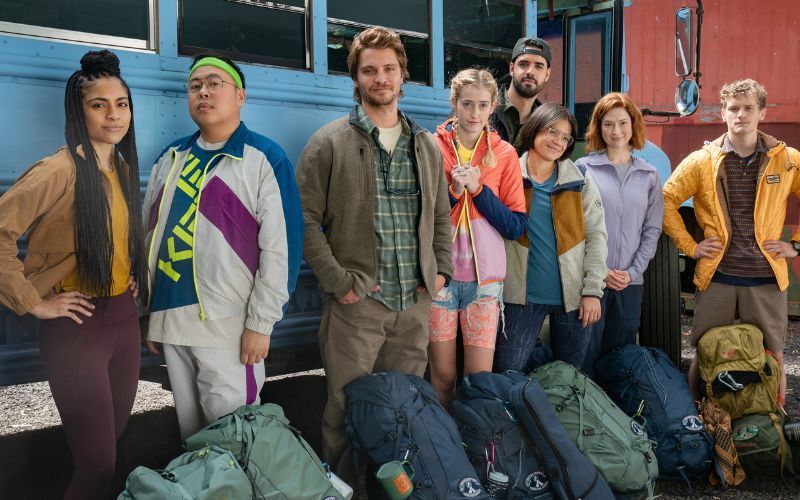 Shayvawn Webster as Windy, Nico Santos as Hugh, Luke Grimes as Jake, Gus Birney as Kaylee, Julia Shiplett as Sue, Esteban Benito as Mason, Ellie Kemper as Helen and Ben Cook as Beckett. (Barbara Nitke / Netflix) Shayvawn Webster as Windy, Nico Santos as Hugh, Luke Grimes as Jake, Gus Birney as Kaylee, Julia Shiplett as Sue, Esteban Benito as Mason, Ellie Kemper as Helen and Ben Cook as Beckett. (Barbara Nitke / Netflix)
