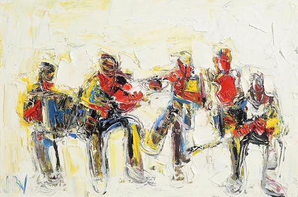 Lot 14: 5 Musicians by John B. Vallely.