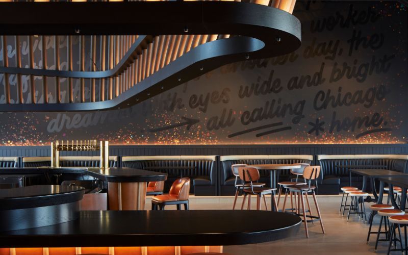 The bar at Guinness Open Gate Brewery Chicago. (Kendall McCaugherty) The bar at Guinness Open Gate Brewery Chicago. (Kendall McCaugherty)