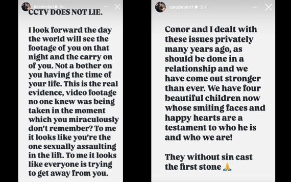 Dee Devlin's Instagram stories from November 26, 2024. Dee Devlin's Instagram stories from November 26, 2024.