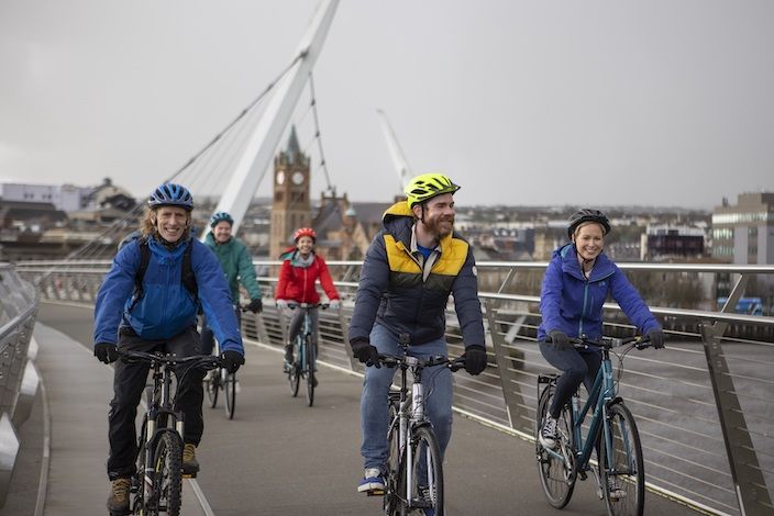 Foodie City cycle tour, The Peace Bridge, Derry.
