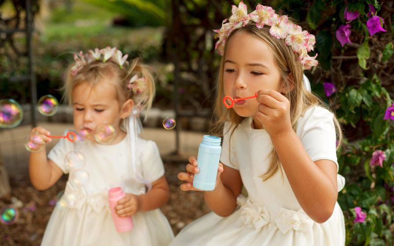 Flower girls are usually under ten. Flower girls are usually under ten.
