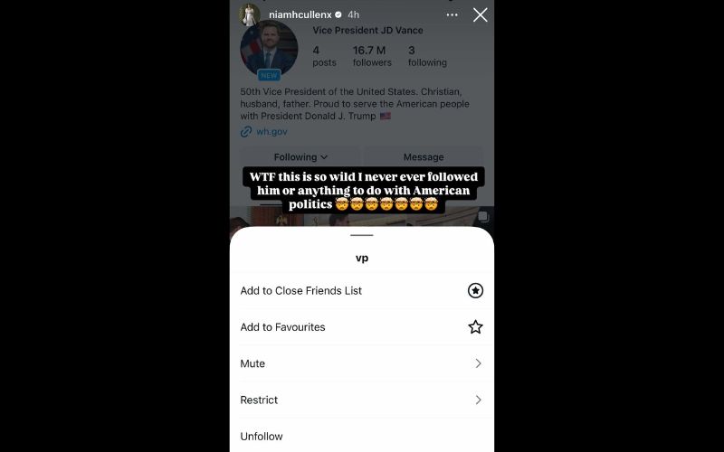Niamh Cullen's Instagram story. Niamh Cullen's Instagram story.