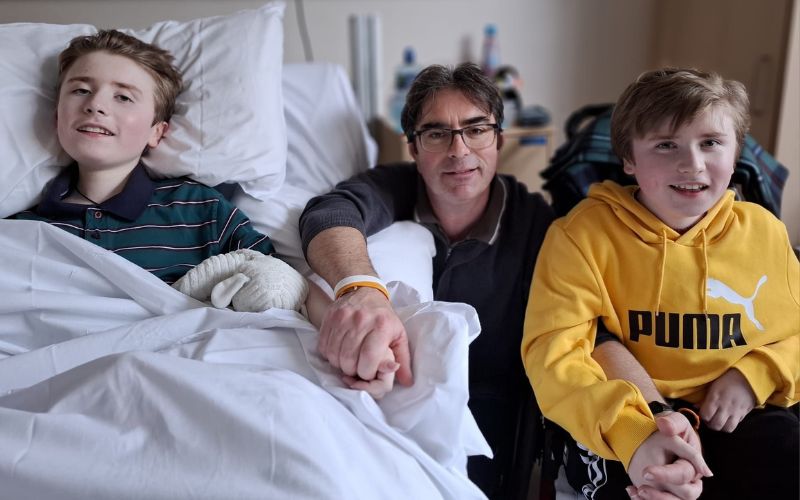 Isaac and George Naughton with their dad Padraic. Isaac and George Naughton with their dad Padraic.