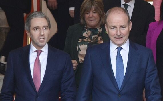 Fine Gael leader Simon Harris and Fianna Fáil leader Micheál Martin. RollingNews.ie
