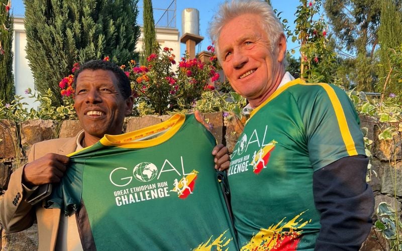 Haile Gebrselassie and Eamonn Coghlan. (GOAL USA) Haile Gebrselassie and Eamonn Coghlan. (GOAL USA)