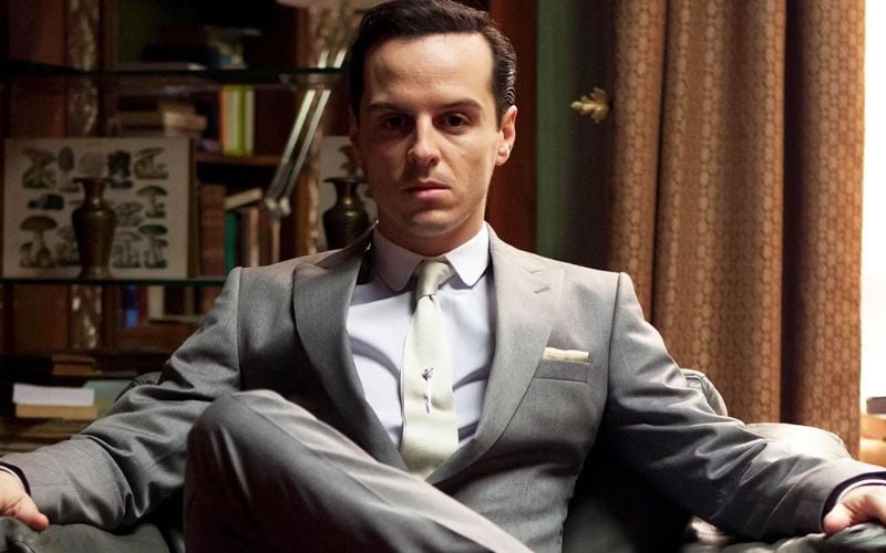 Andrew Scott as Moriarty in BBC's "Sherlock". Andrew Scott as Moriarty in BBC's "Sherlock".