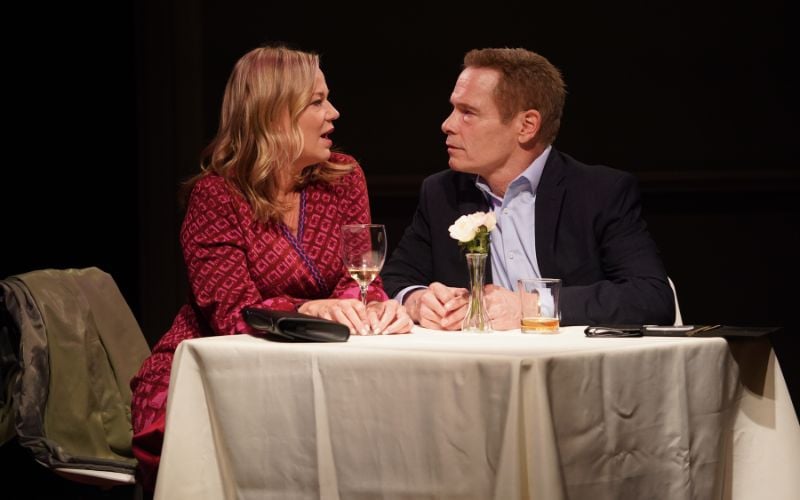 Samantha Mathis and Michael Hayden in Irish Rep's 2025 production of "The Honey Trap." (Carol Rosegg) Samantha Mathis and Michael Hayden in Irish Rep's 2025 production of "The Honey Trap." (Carol Rosegg)