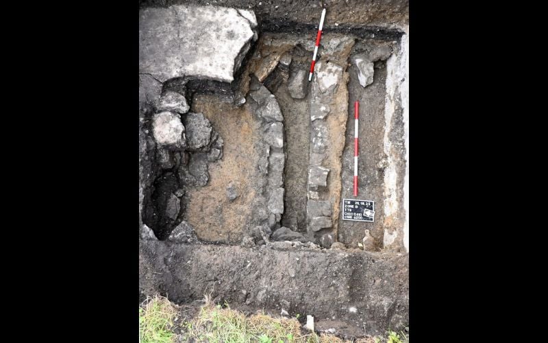 Stone lined drain, uncovered during the reporting period of August 23 to September 24. (ODAIT)Stone lined drain, uncovered during the reporting period of August 23 to September 24. (ODAIT) Stone lined drain, uncovered during the reporting period of August 23 to September 24. (ODAIT)