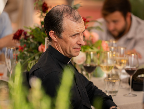 Tom Vaughan-Lawlor as Fr Vincent in These Sacred Vows. (RTÉ)