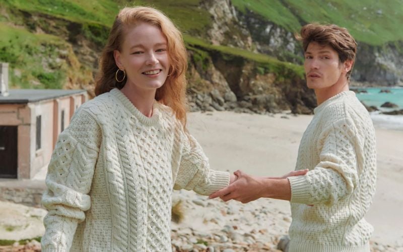 Aran Woolen Mills' Inisheer traditional Aran sweater.