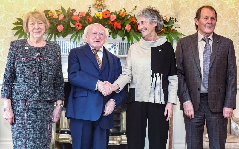Sabina Higgins, President Michael D Higgins, Persident Elect Catherine Connolly and Brian McEnery in Aras an Uachtarain. Sabina Higgins, President Michael D Higgins, Persident Elect Catherine Connolly and Brian McEnery in Aras an Uachtarain.