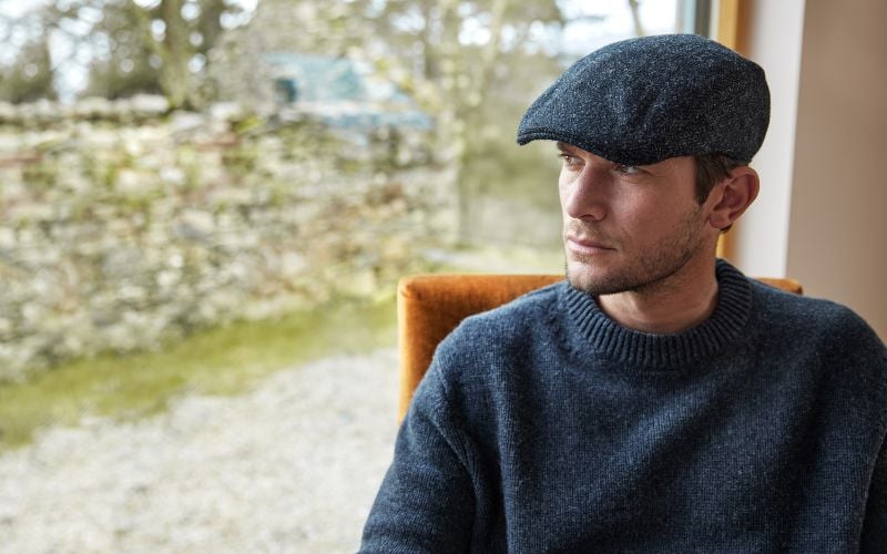 Hanna Hats Donegal touring cap tweed.