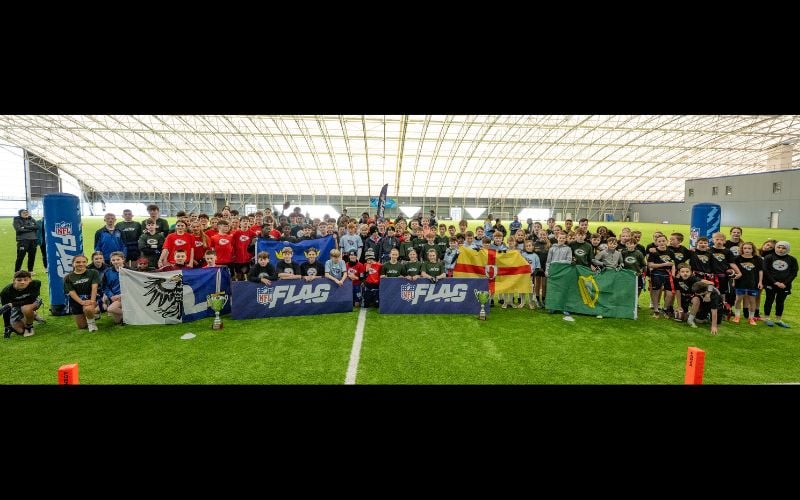 Participants from across Ireland gather at the Sport Ireland Campus for this year’s NFL Flag All-Ireland Championships, representing schools including St. Marnock’s National School, Scoil Íde Primary School, St. Joseph’s Primary School, Greenlanes National School, Beaumont Boys School, Mercy Primary School, Ardscoil La Salle, Breda Academy, St. Francis College, St. Patrick’s Cathedral Grammar School, Lagan College, and Coláiste Bhaile Chláir. Participants from across Ireland gather at the Sport Ireland Campus for this year’s NFL Flag All-Ireland Championships, representing schools including St. Marnock’s National School, Scoil Íde Primary School, St. Joseph’s Primary School, Greenlanes National School, Beaumont Boys School, Mercy Primary School, Ardscoil La Salle, Breda Academy, St. Francis College, St. Patrick’s Cathedral Grammar School, Lagan College, and Coláiste Bhaile Chláir.