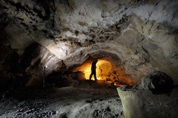 Glencurran Cave in the Burren, County Clare, where the earliest directly dated wildcat (Felis silvestris) ever found in Ireland was discovered. CREDIT: Ken Williams